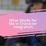 What Works for Me in Character Integration